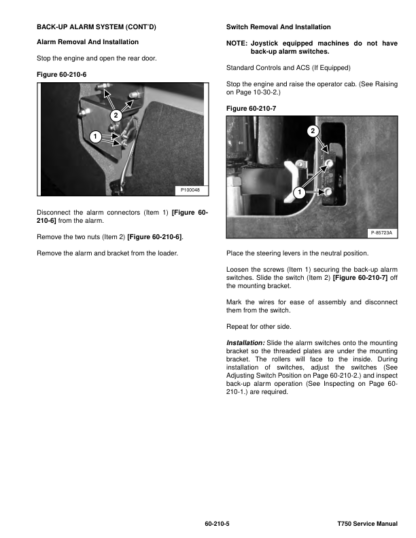 Bobcat T750 SN ATF611001 Skidsteer Service Manual - Image 14