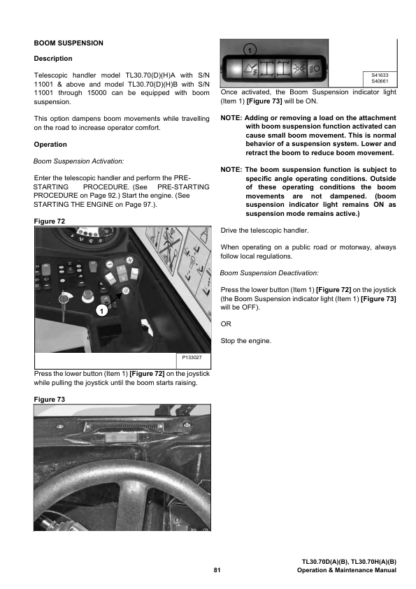 Bobcat TL30.70 Telehandler Operation Manual - Image 13