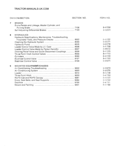 CASE 580 Super E Backhoe Service Manual - Image 4