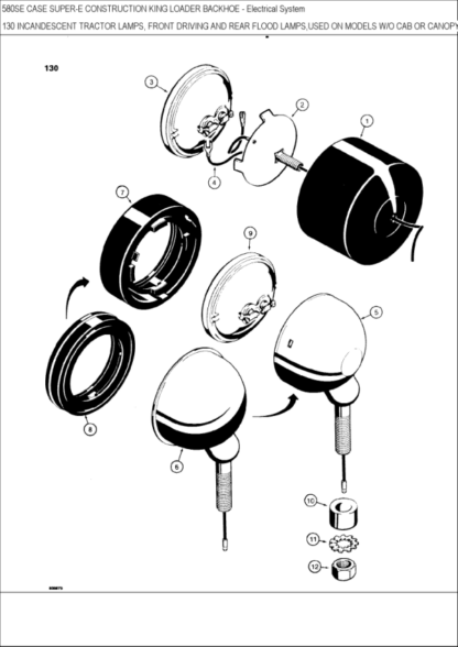 CASE 580 Super E Parts Catalog Manual - Image 8