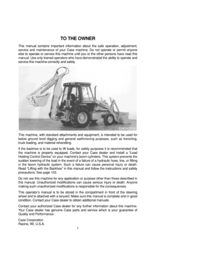 CASE 580L TURBO SUPER 590 SUPER L Series 1 Operators Manual - Image 6