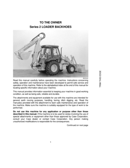 CASE 580L TURBO SUPER 590 SUPER L Series 2 Operators Manual - Image 2