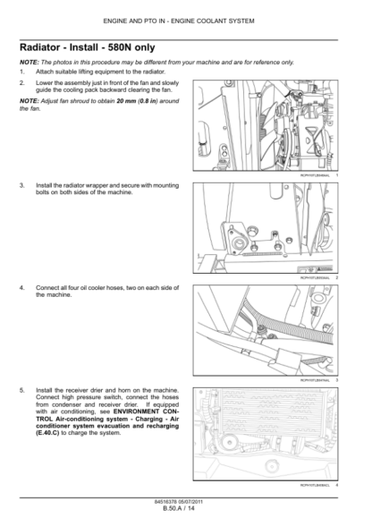 CASE 580N 580SN 590SN Backhoe Engine Service Manual - Image 4