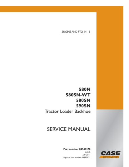 CASE 580N 580SN 590SN Backhoe Engine Service Manual - Image 2