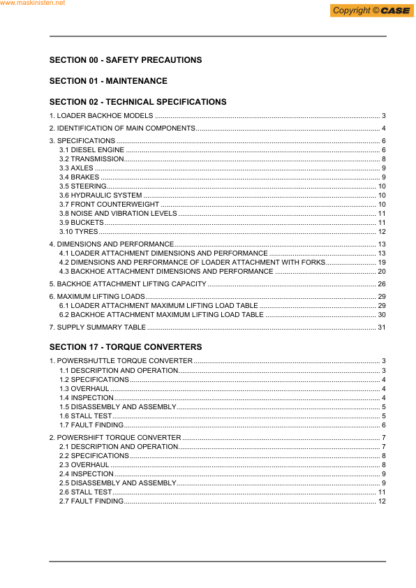 CASE 580SR 590SR 695SR Backhoe Service Manual - Image 5