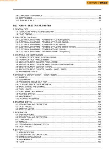 CASE 580SR 590SR 695SR Backhoe Service Manual - Image 3