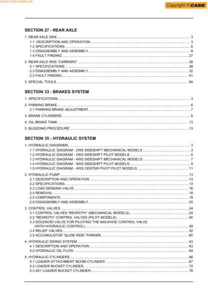 CASE 580SR 590SR 695SR Backhoe Service Manual - Image 7