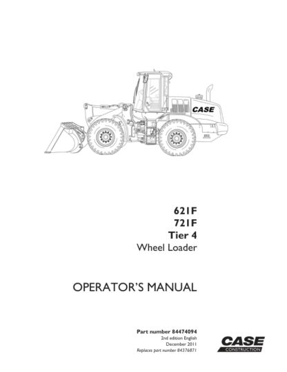 CASE 621F 721F Tier 4 Wheel Loader Operators Manual - Image 16