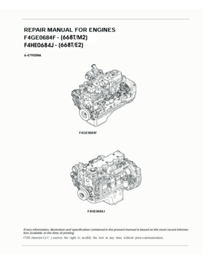 CASE 668TM2 668TE2 Engine Service Manual - Image 2