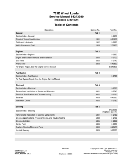 CASE 721E Tier 3 Wheel Loader Service Manual - Image 3