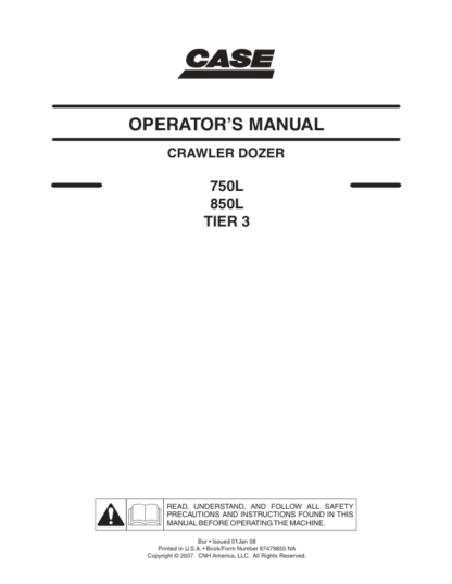 CASE 750L 850L Bulldozer Operators Manual - Image 2