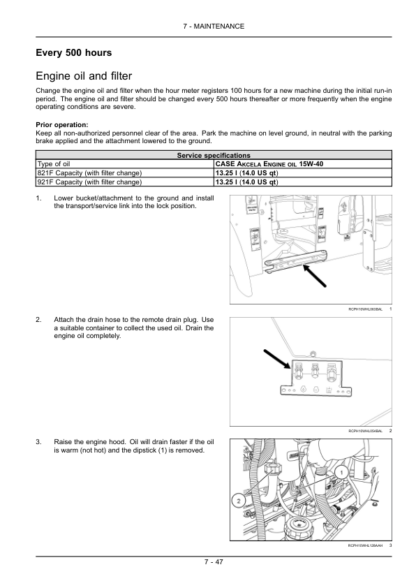 CASE 821F 921F Tier 4 Wheel Loader Operators Manual - Image 11