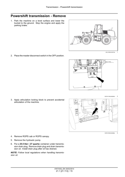 CASE 821F 921F Tier 4b Engine and Transmission Service Manual - Image 7