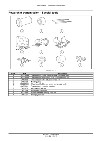 CASE 821F 921F Tier 4b Engine and Transmission Service Manual - Image 6