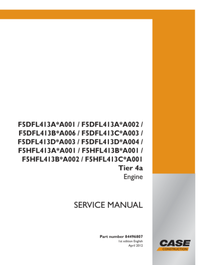 CASE F5DFL F5HFL Tier 4a Engine Service Manual - Image 2