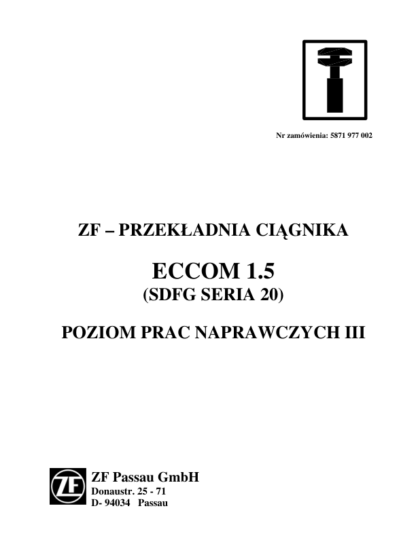 DEUTZ ECCOM 1.5 Instrukcja Napraw Przekładni - Image 5
