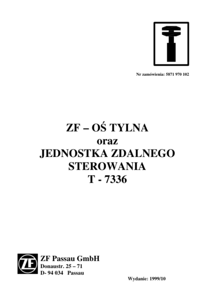 DEUTZ ZF Oś tylna T-7336 Instrukcja Napraw - Image 2