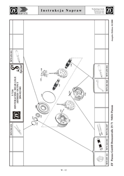 DEUTZ ZF Oś tylna T-7336 Instrukcja Napraw - Image 7