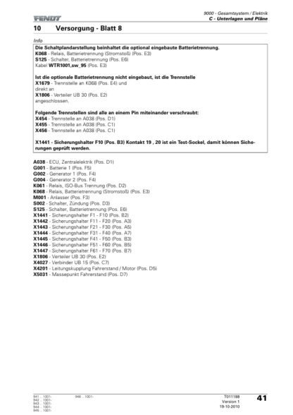 FENDT 941 942 943 944 945 Electric Workshop Manual - Image 12
