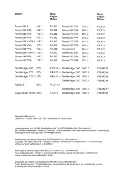 FENDT Deutz Engine 912 913 Workshop Manual - Image 3