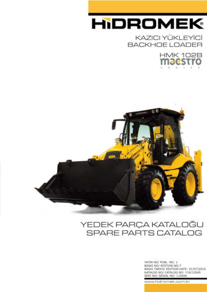 Hidromek HMK 102B Backhoe Loader Parts Catalog - Image 3