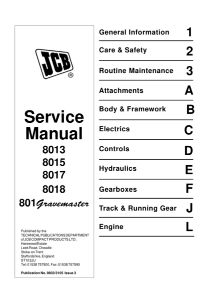 JCB 8013 8015 8017 0817 Service Manual - Image 3