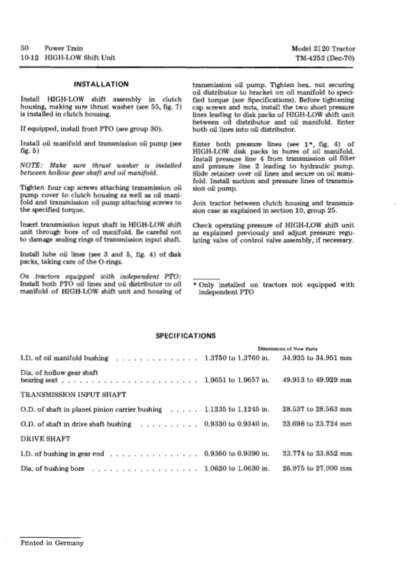 John Deere 2120 Tractor Service Manual - Image 5