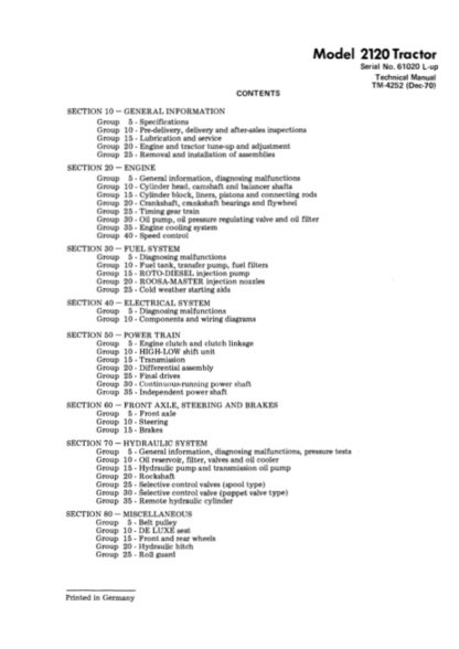 John Deere 2120 Tractor Service Manual - Image 3