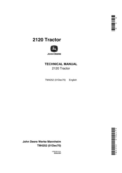John Deere 2120 Tractor Service Manual - Image 2