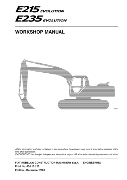KOBELCO E215 E235 Excavator Workshop Manual - Image 2