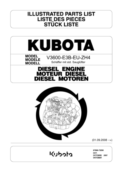 Kubota V3600-E3B-EU-ZH4 Diesel Engine Parts Manual - Image 2