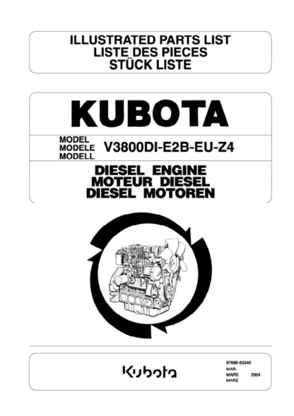 Kubota V3800DI-T-E2B-EU-Z4 Diesel Engine Parts Manual - Image 2