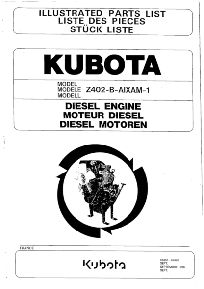 Kubota Z402-B Aixam-1 Diesel Engine Parts Manual - Image 2