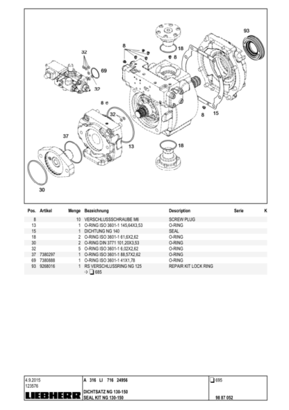 Liebher A316 Excavator Parts Catalog - Image 15