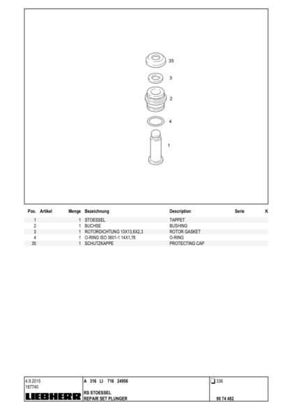 Liebher A316 Excavator Parts Catalog - Image 4