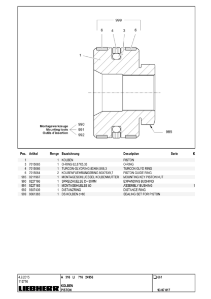 Liebher A316 Excavator Parts Catalog - Image 13