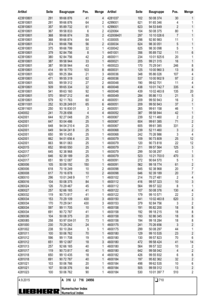 Liebher A316 Excavator Parts Catalog - Image 16