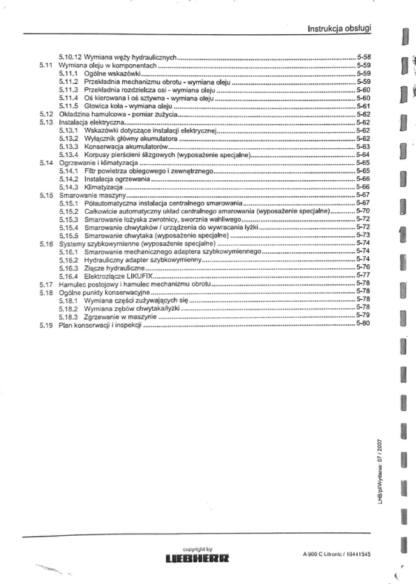 Liebherr A900 C Litronic Instrukcja obsługi i konserwacji - Image 6
