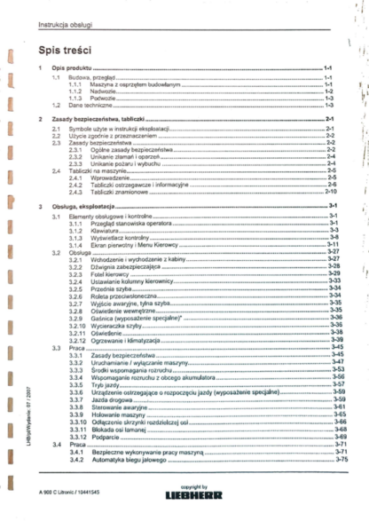 Liebherr A900 C Litronic Instrukcja obsługi i konserwacji - Image 3