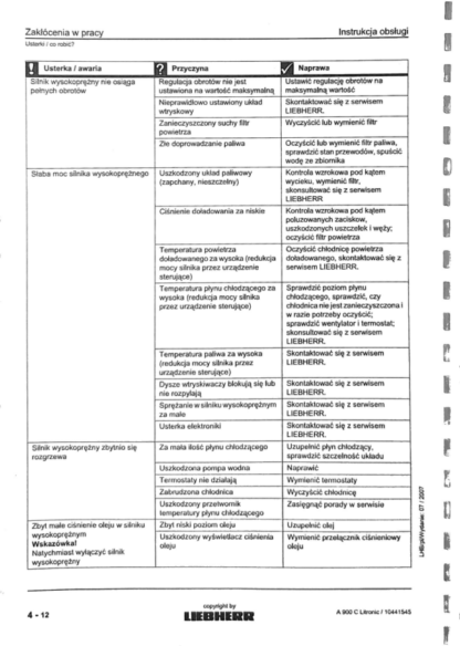 Liebherr A900 C Litronic Instrukcja obsługi i konserwacji - Image 9