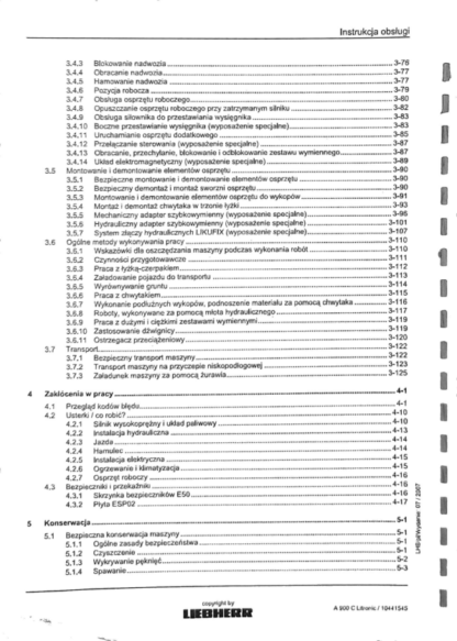 Liebherr A900 C Litronic Instrukcja obsługi i konserwacji - Image 4