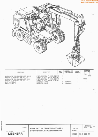 Liebherr A912 Litronic Excavator Parts Manual - Image 7