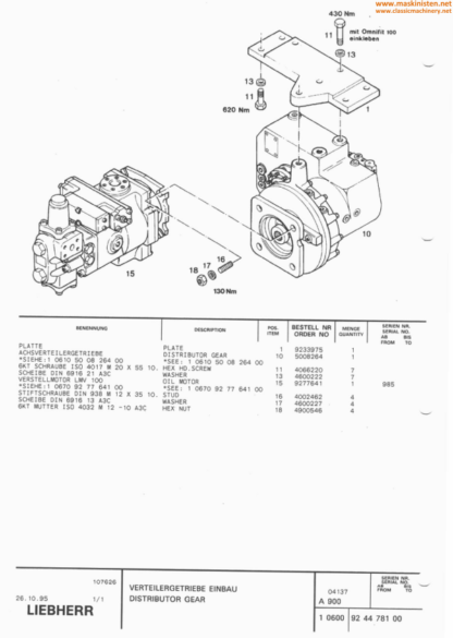 Liebherr A912 Litronic Excavator Parts Manual - Image 9