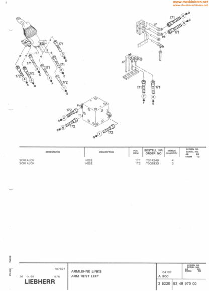 Liebherr A912 Litronic Excavator Parts Manual - Image 6