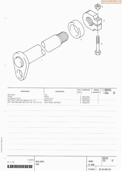 Liebherr A912 Litronic Excavator Parts Manual - Image 12