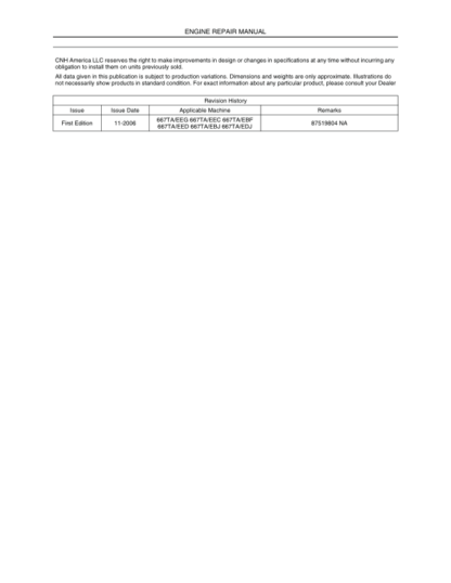 New Holland CASE 667TA Engine Repair Manual - Image 3