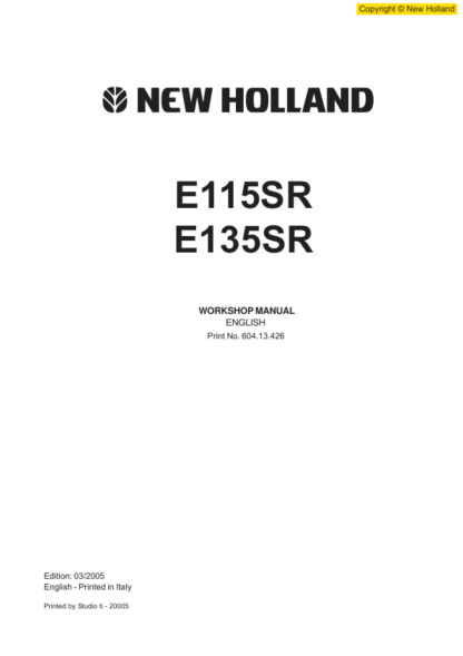 New Holland E115SR E135SR Excavator Workshop Manual - Image 2