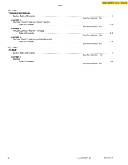 New Holland E175B Excavator Service Manual - Image 4