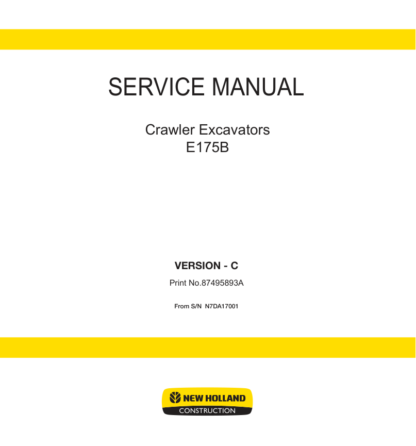 New Holland E175B Excavator Service Manual - Image 3