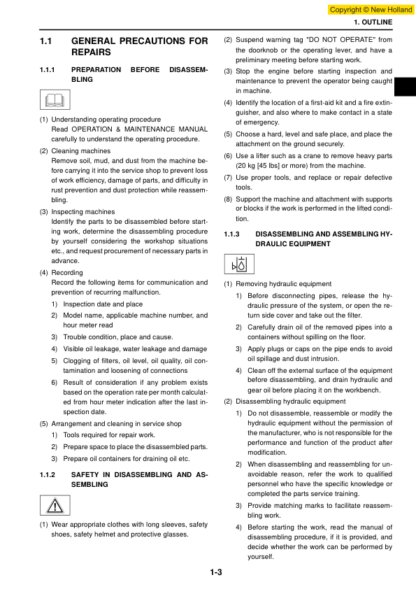 New Holland E20.2SR E22.2SR E27.2SR Excavator Workshop Manual - Image 4